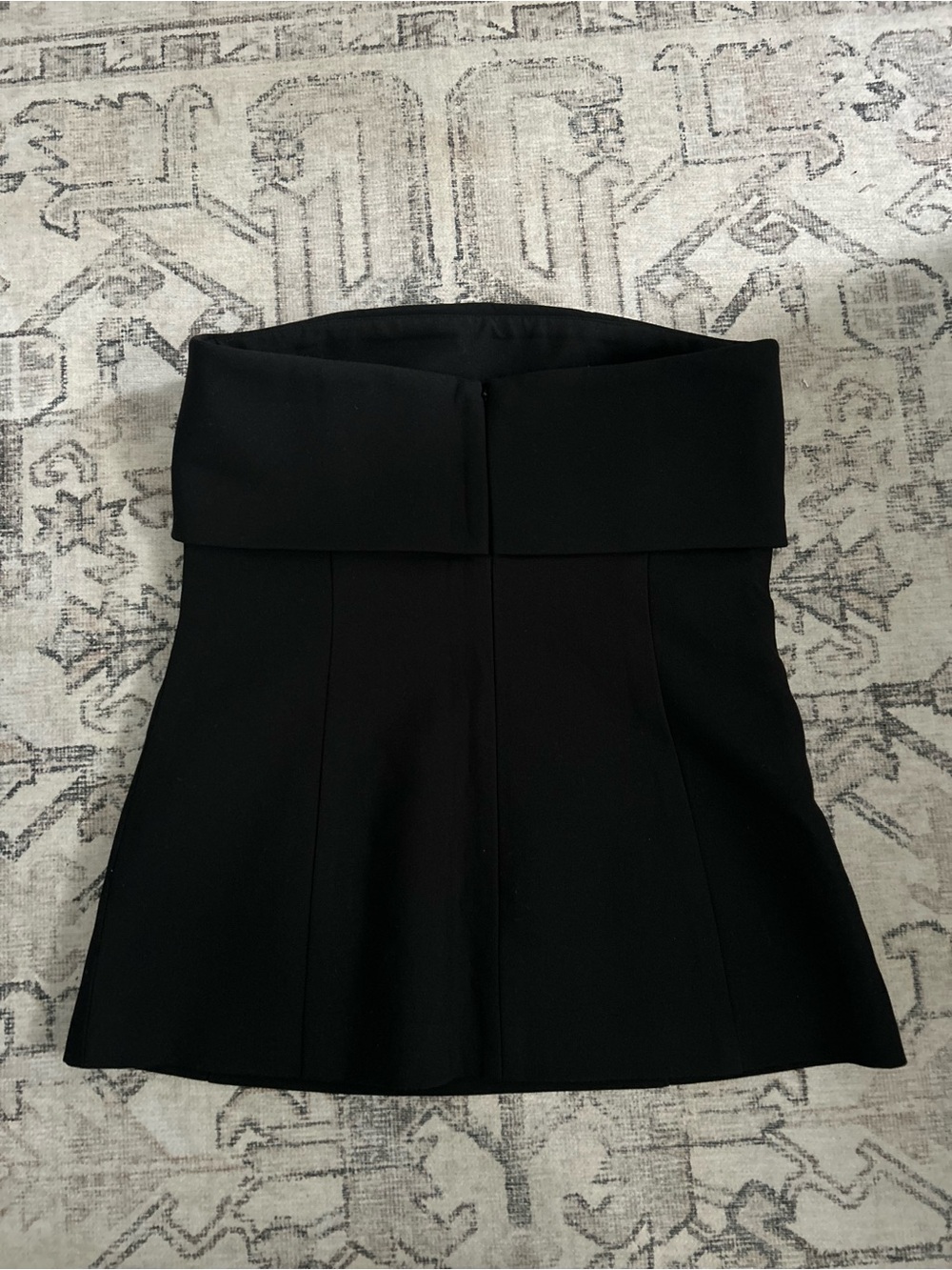 Strapless Black Fold-Over Tube Top